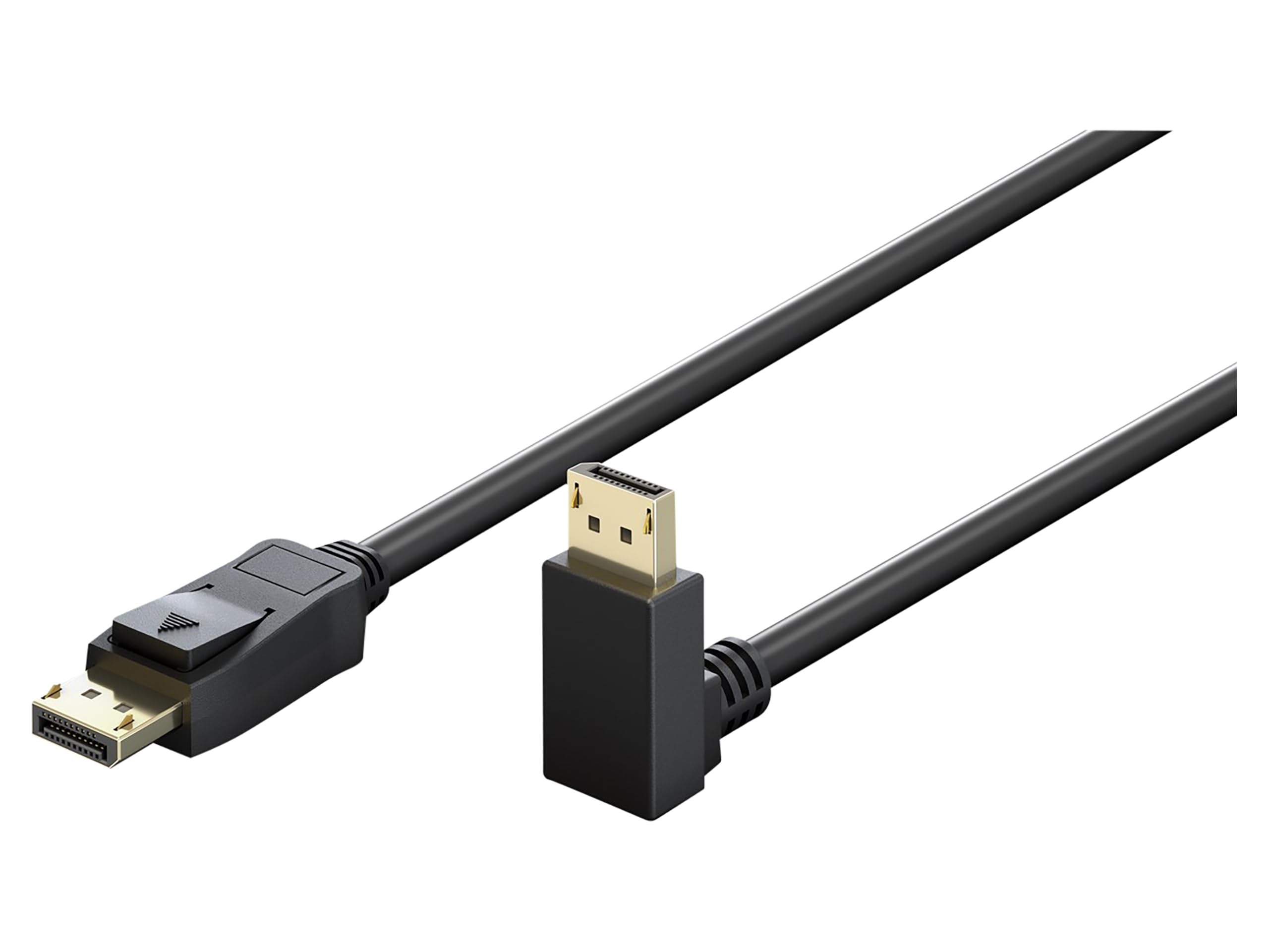 goobay Kabel DisplayPort 2.0/2.1, 54 Gbit/s obsługuje FreeSync i G-Sync, HDCP 2.2, Dynamic HDR i 32 kanały audio/specjalnie do gier/wtyczka 90° - 2 m / 77057