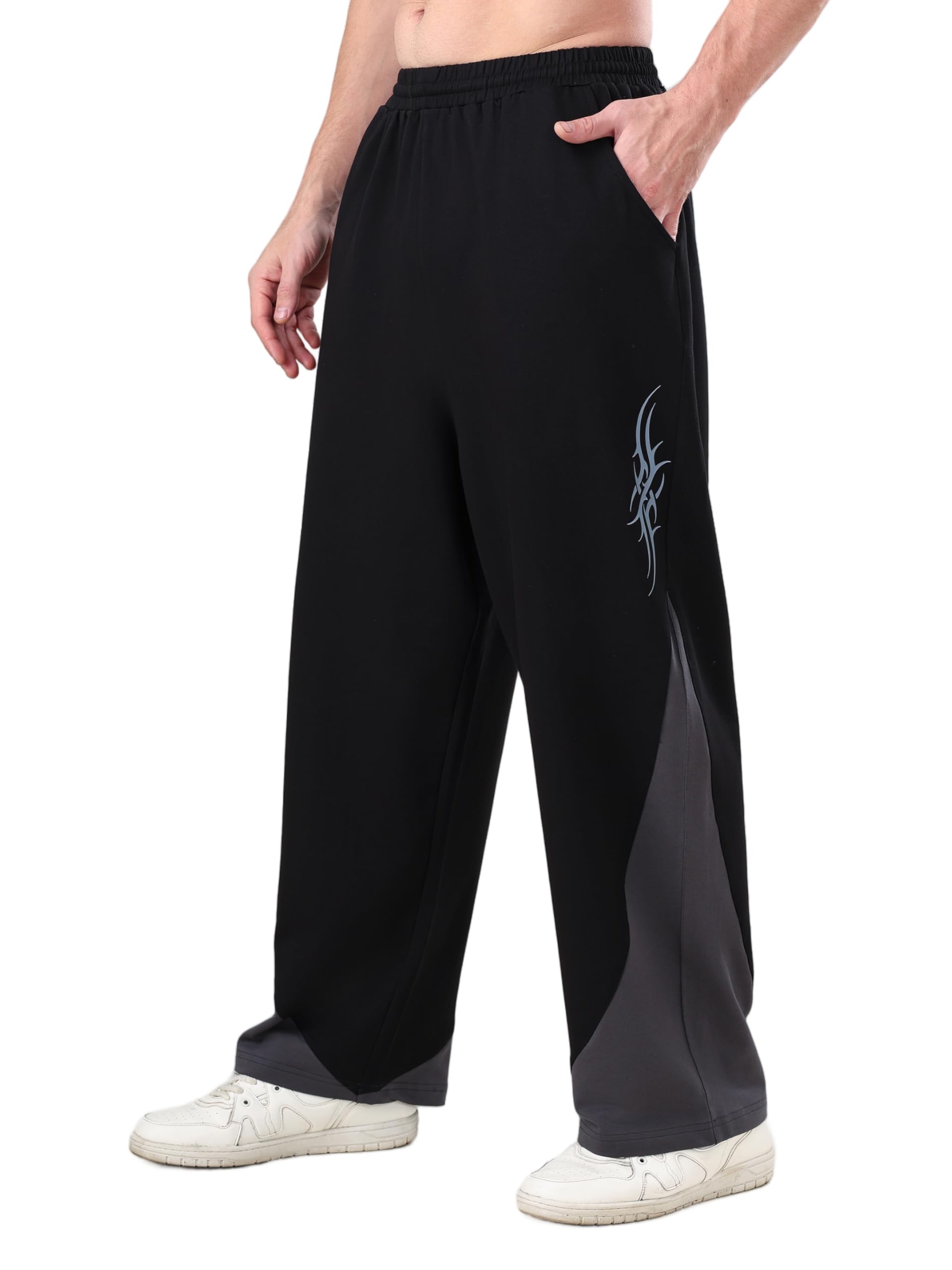 grow Joggers Pant for Men Oversize | Fit with 4 Way Stretch Cotton Terry Lycra | Men Casual Pants Relaxed Fit for Gym and Casual Wear-picture-16