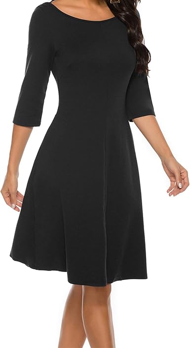 Professional black dress with sleeves Clearance