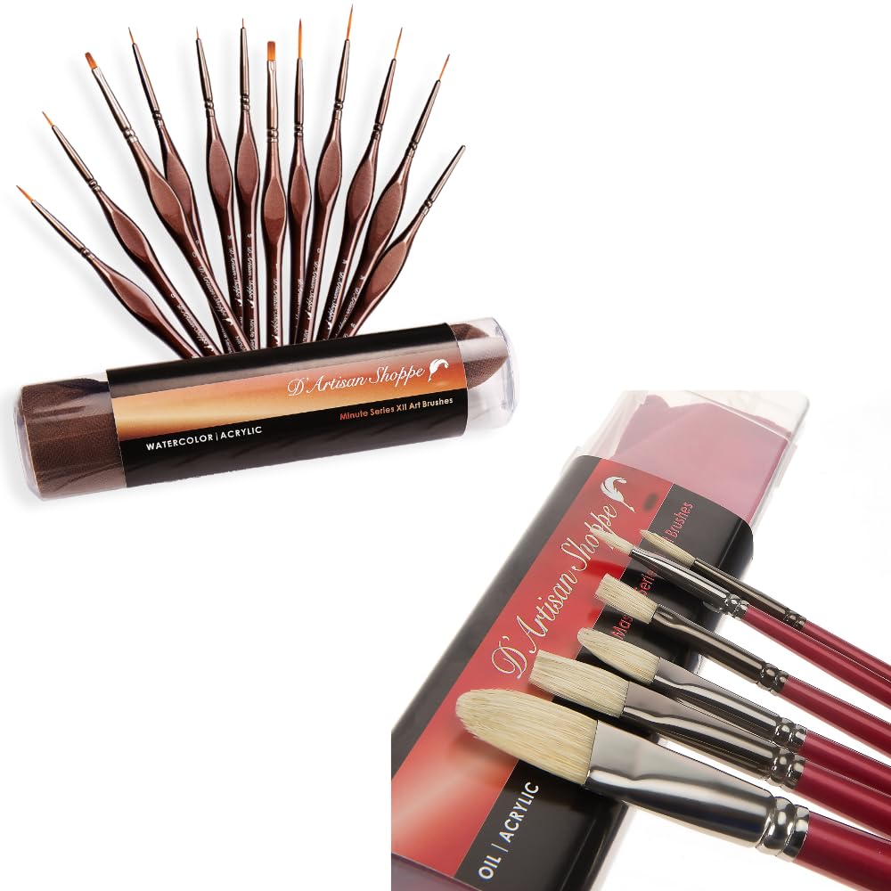 D'Artisan Shoppe Minute Series XII and Masters Series VI Paint Brush Bundle