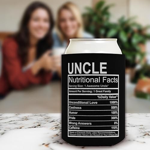 Miniatura 5 de Uncle Apreciation Gift Uncle - Etiqueta de datos nutricionales para el tío paquete de 2 latas refrescantes para bebidas negras