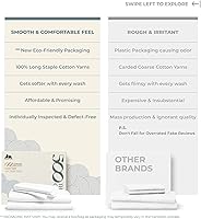 Vista 2 de Mayfair Linen Juego de 2 Sábanas de Algodón Egipcio 100%, Tamaño Individual - Sábanas de Algodón de 500 Hilos Tamaño Individual