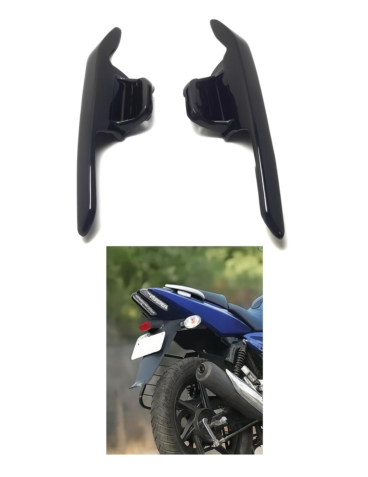 TA Heavy-Duty Rear Grab Rail for Bajaj Pulsar 150/180/220 | Metal Pillion Support Handle | Rust-Resistant Black | Dual-Mount Easy Fit-image-11