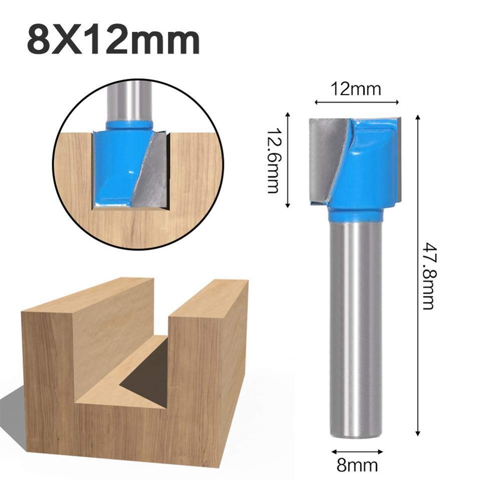 Xianglaa-Router Bit, 1pcs Mill Strumenti for la Lavorazione del Legno 8mm Pulizia Incisione Fondo Incisione Bit Solid in Metallo Duro CNC Fresa Fresa fresatura, Alta qualità
