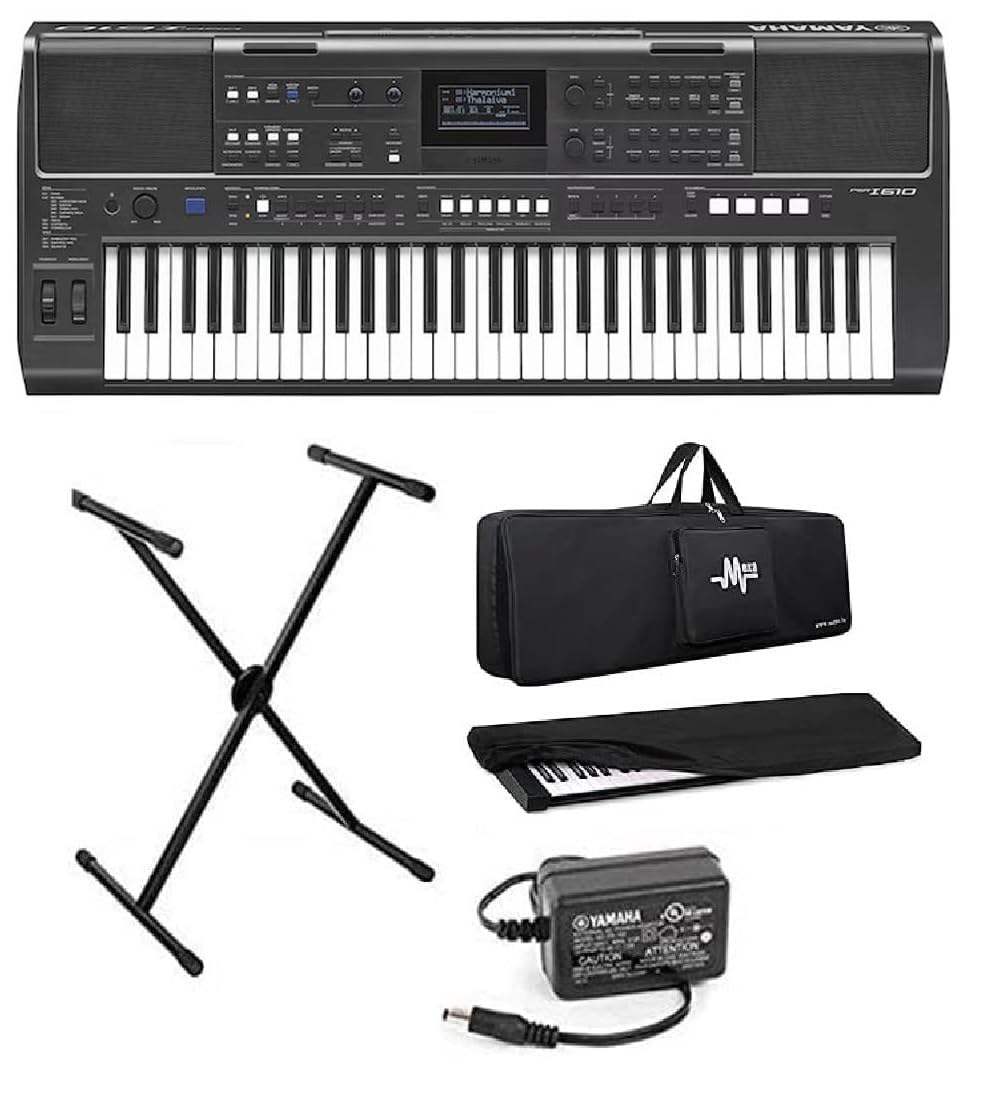 Mexa Compatible With Yamaha PSR-I610 Keyboard Digital Portable 61-Keys With Mexa Keyboard Bag, Stand, Dust Cover, & Power Adapter.-picture-29
