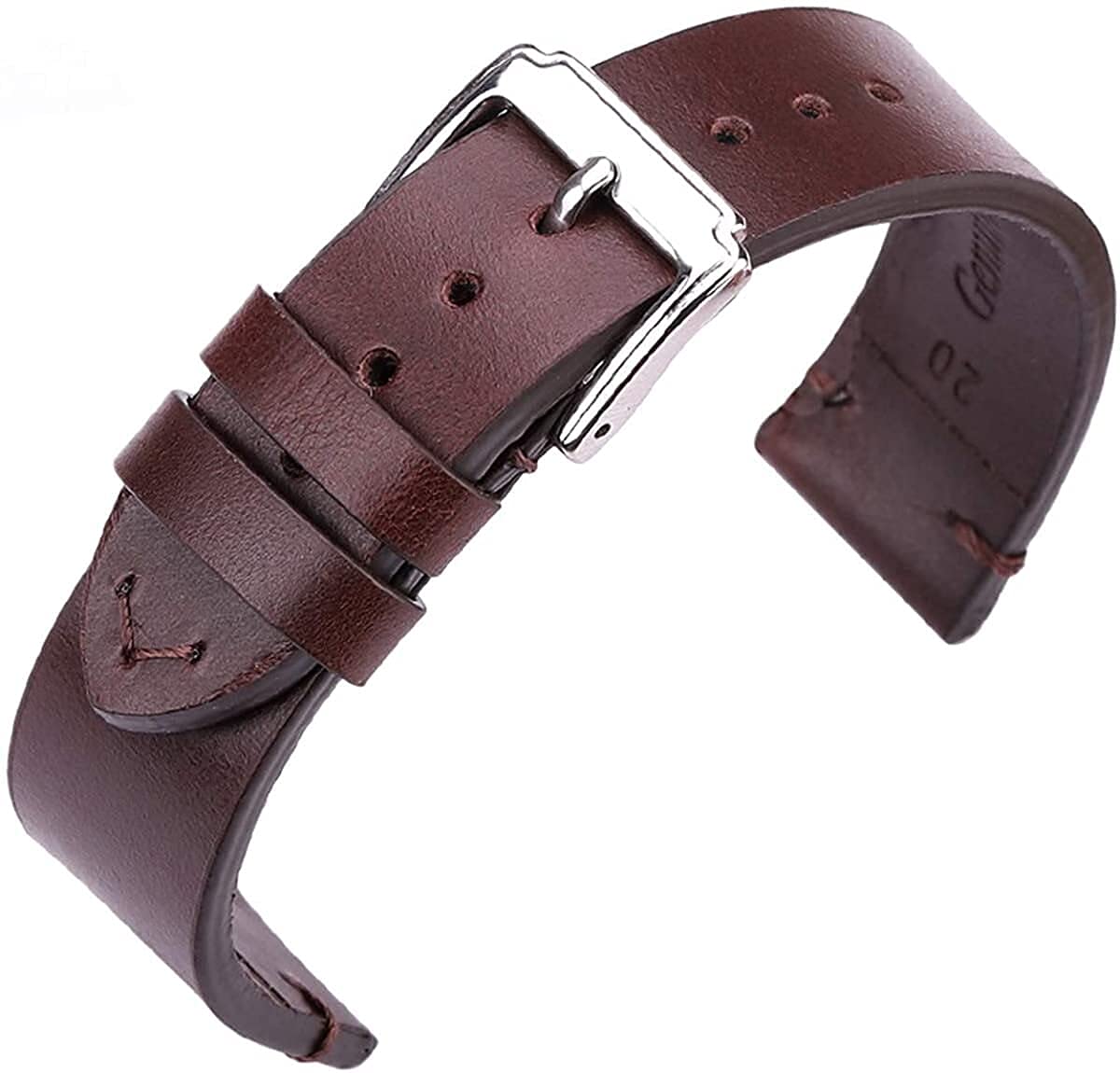Watch -Gurt Cowhide Leder Uhrenbänder 18mm 20mm 22mm Männer Frauen Vintage Uhrenbandgurt Blet mit Edelstahl -Nadel Schnalle -Gurt (Farbe: Braun, Größe: 20 mm) (Farbe: Lieber Freund, Größe: 18mm)