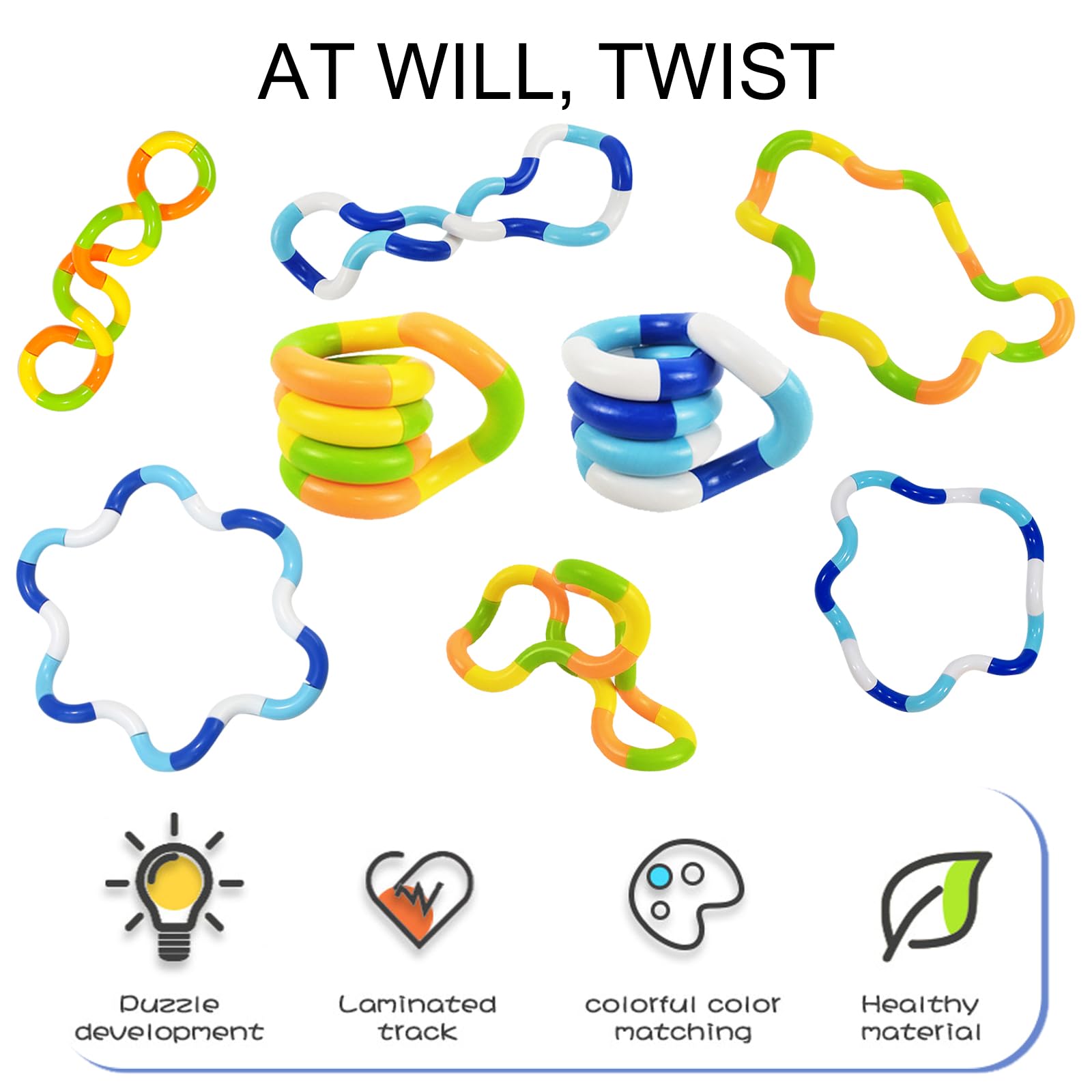 10 Pezzi Twister Fidget Toy, Twister Fidget Giocattolo, Fidget Toy Tangle, Fidget Twister Mano Giocattolo, Hand Toys for Autism,Hand Eye Coordination Toy,Decompression Toy Set