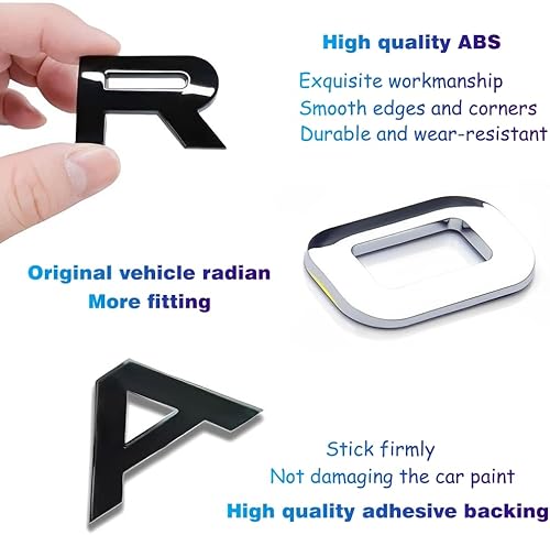 Miniatura 3 de 1 juego de letras delanteras de capó para portón trasero y portón trasero compatibles con accesorios de repuesto de automóvil Range Rover 3D (negro
