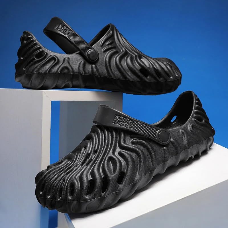 Image of Unisex Slip-On Wave Design Pattern Clogs