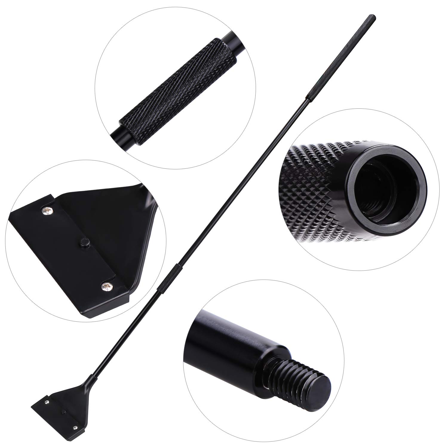 Coolty 66cm Algues Grattoir pour Aquarium avec 10pcs Acier Inoxydable Lames de Rechange, Outil de Nettoyage kit Aquarium en Verre Fish Tank