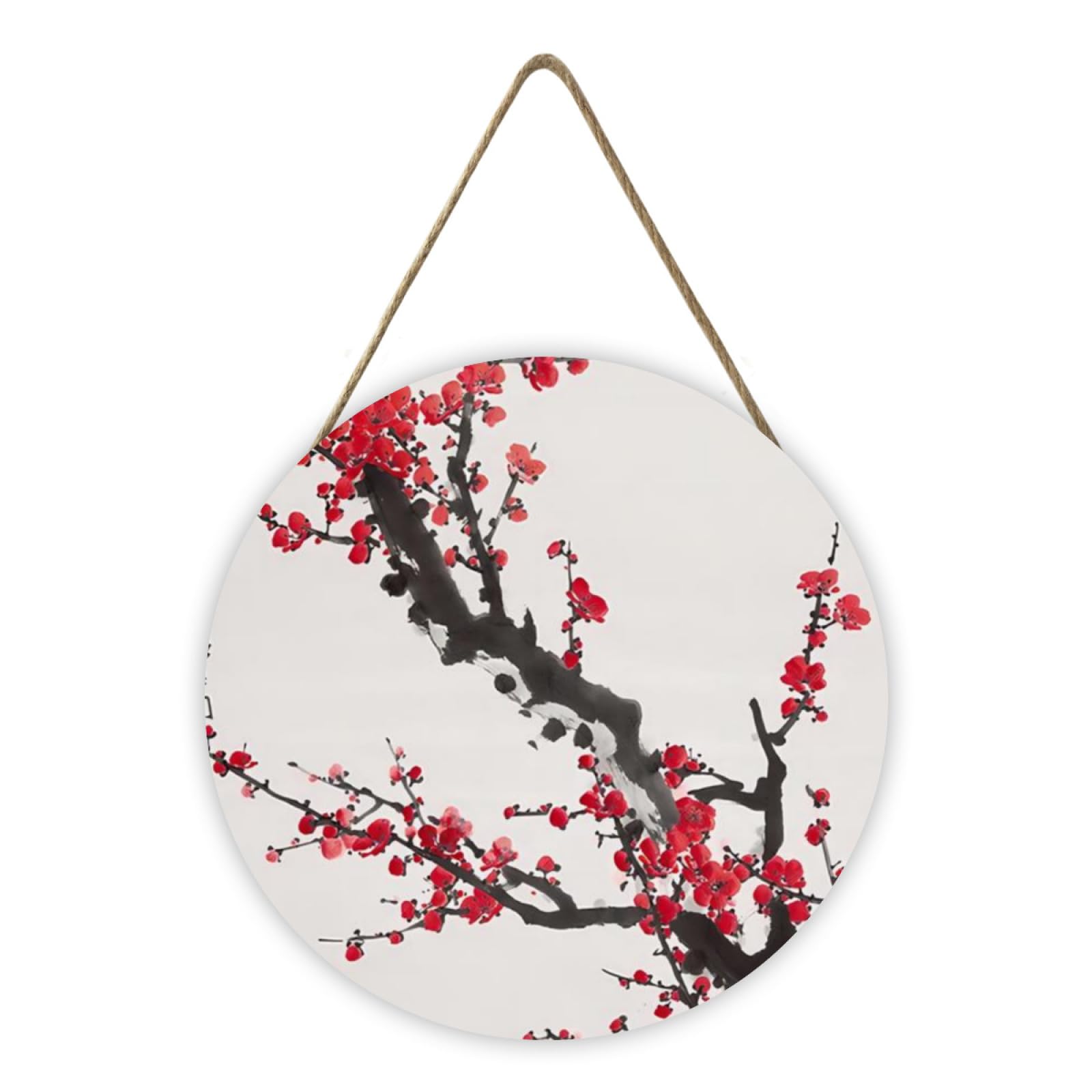 Amazon.co.jp: 壁掛け画 和柄 ウメ 梅の花 掛け画 木の看板 アート