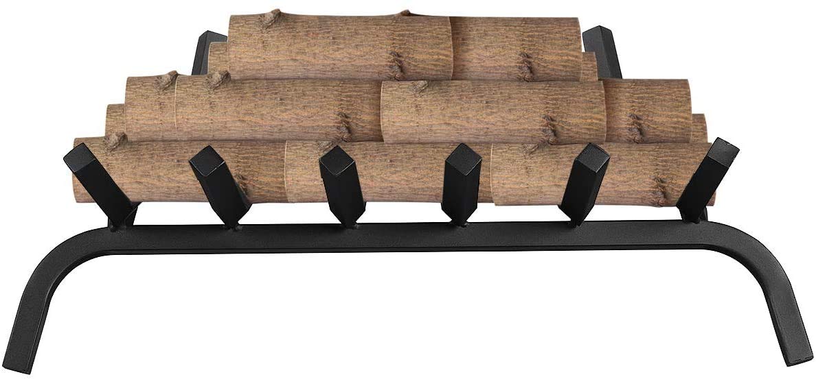Moccha 24-Inch Fireplace Grate, 6 Bar Heavy Duty Fire Grates with Thicken Steel Bars for Chimney and