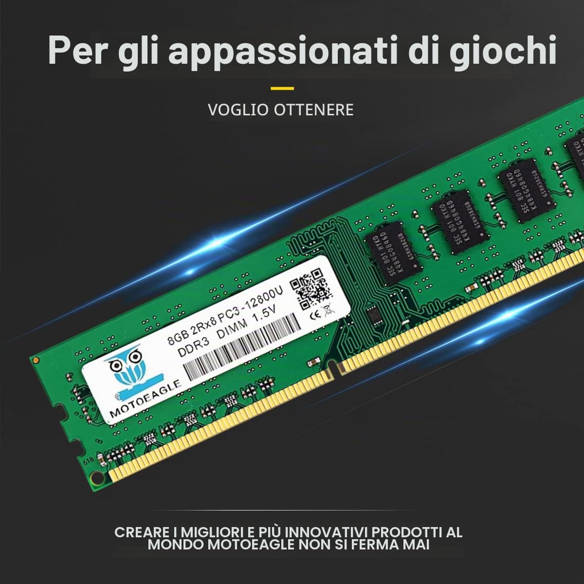 PC3 12800U 16GB Kit (8GBx2) DDR3 1600MHz UDIMM RAM, 8GB 2Rx8 PC3 12800U CL11 1.5V 240-Pin Non-ECC Memoria Desktop