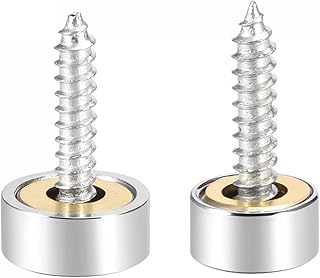 uxcell 10mm and 12mm Polished Stainless Steel Mirror Screws, Decorative Cap Cover Nails 16pcs