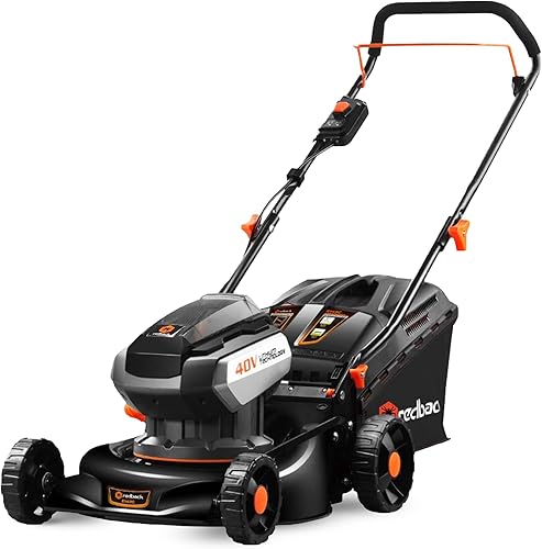 Redback - Cortacésped eléctrico inalámbrico de 40 V y 17 pulgadas, herramienta de motor sin escobillas