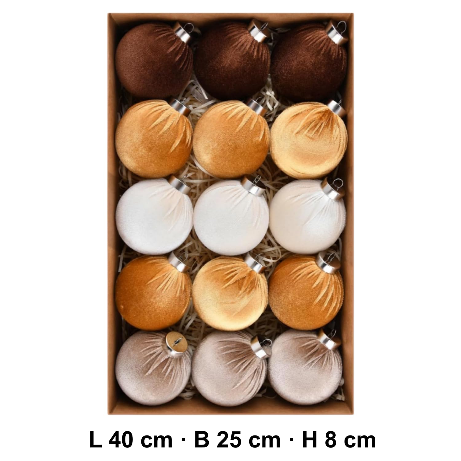 15-częściowy zestaw aksamitnych bombek 6 i 8 cm – flokowana ozdoba choinkowa z tworzywa sztucznego o matowej powierzchni – dekoracja na jodły, okna i wieńce adwentowe (model 6 (zestaw 1 szt.)