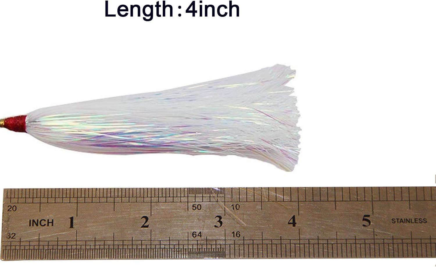 AGOOL Fishing Bucktail Teaser -12pcs/18pcs Fishing Mylar Flash Teaser Tail Bucktail Slide Teaser 3 Colors for Fluke Rig Saltwater Fishing Teasers Plugs : Sports & Outdoors