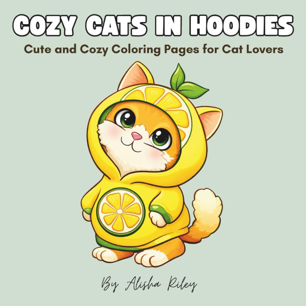 Cozy Cats in Hoodies: Cute and Cozy Coloring Book for Cat Lovers