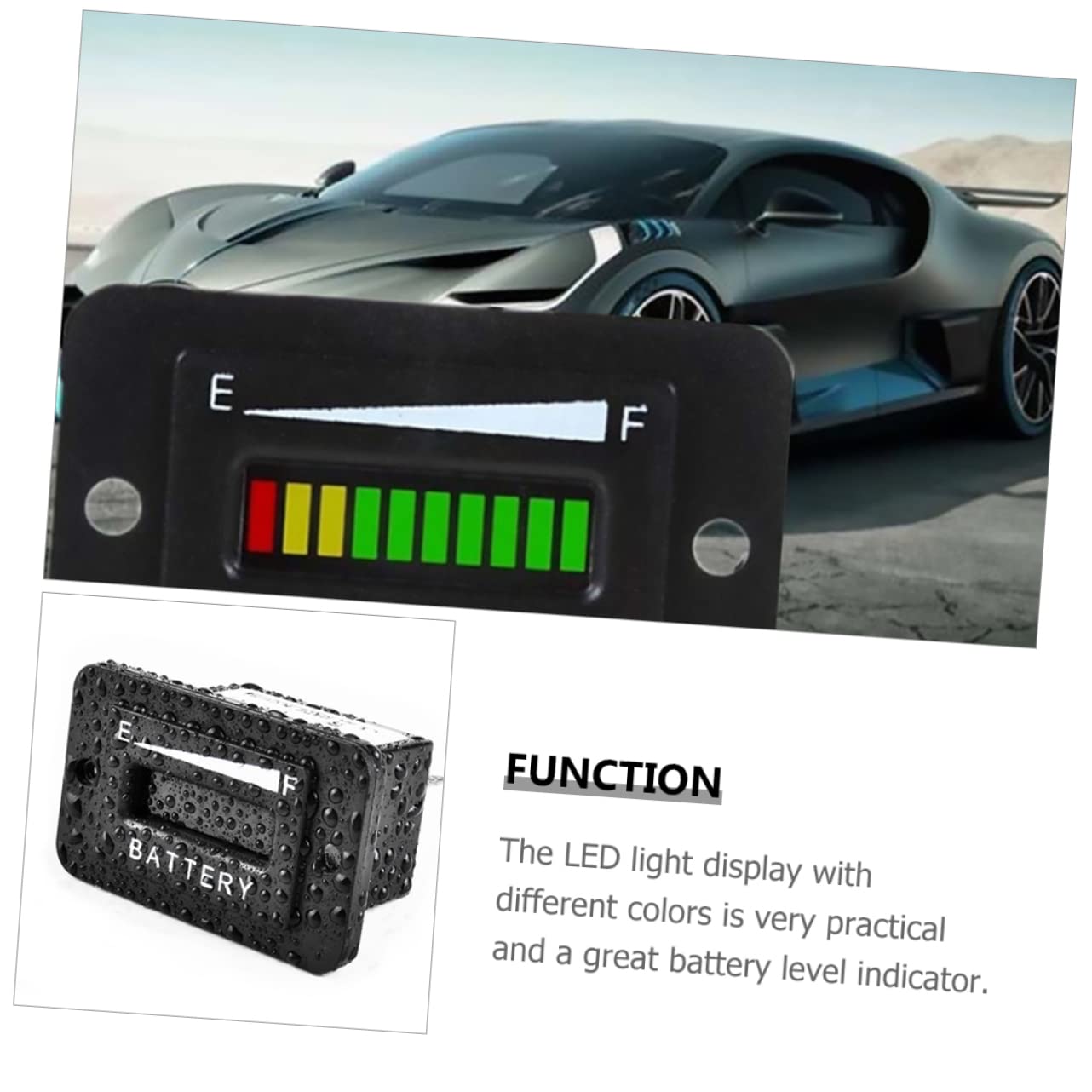 TOPBATHY Misuratore Capacità Batteria LED Portatile Tester per Auto Strumento Controllo Potenza Compatto e Sicuro per Batterie