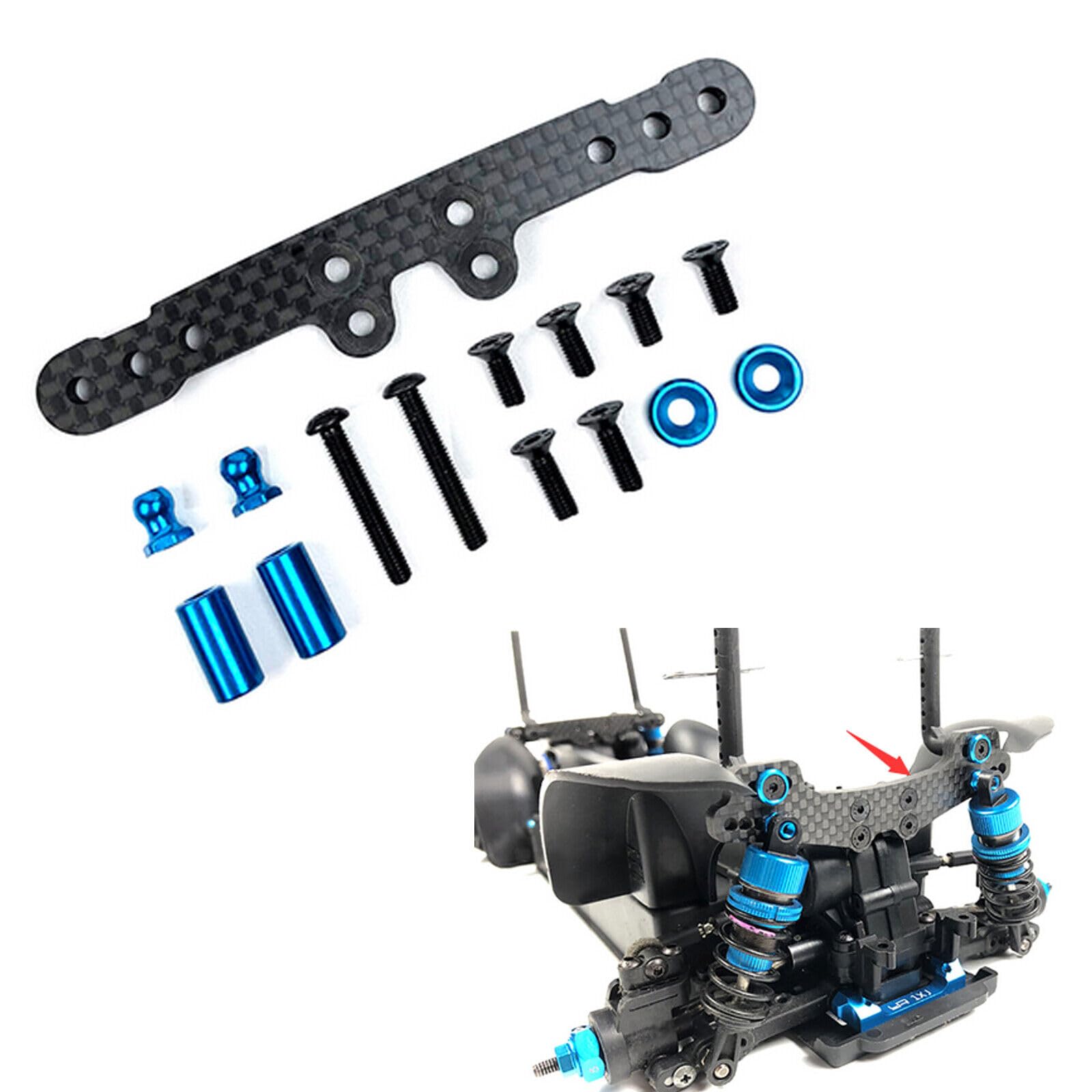 Upgrade Front/Rear Shock Tower For 1/10 RC Car – Carbon Fiber Long Damper Stay, Compatible With XV-01 Model