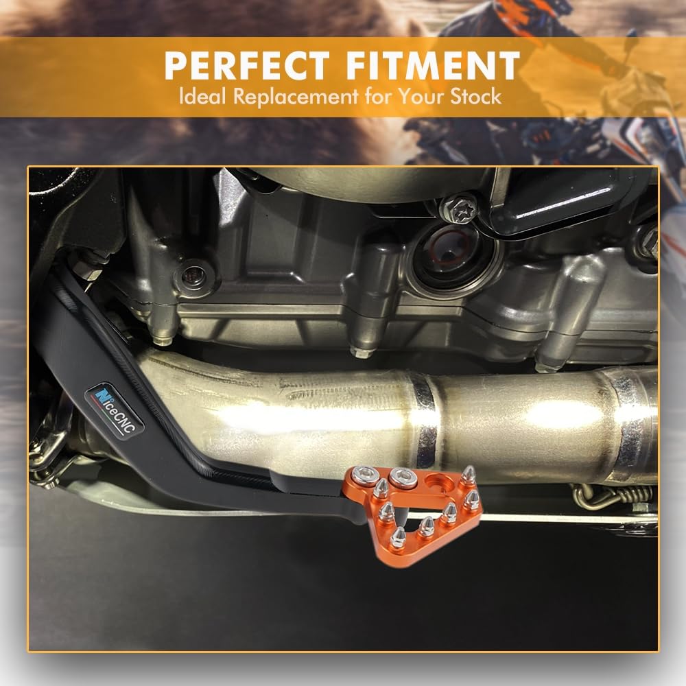 NICECNC Pedal de Freno Trasero Compatible with 1290 Super Adventure R/S 2018-2020, 1090 1190 Adventure R 2017-2019, Aluminio T7075, Ver Ajuste