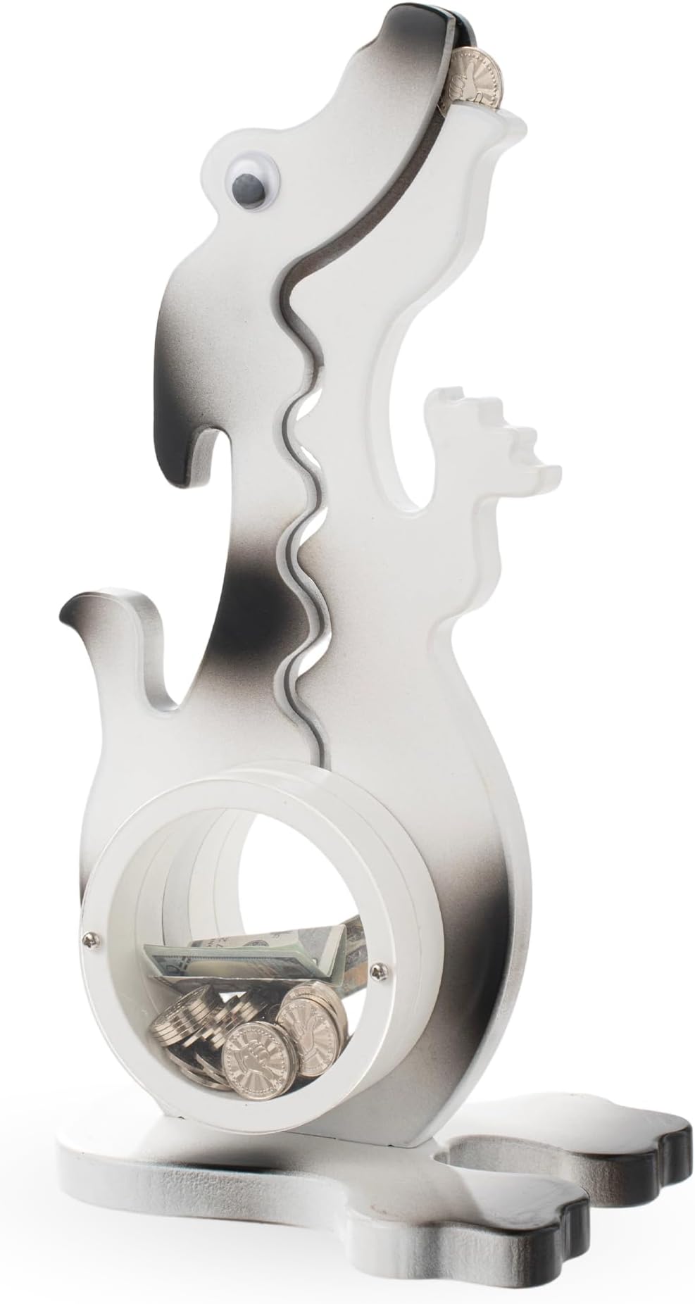 Wooden Dog Piggy Bank for Kids Boys & Girls, Wood Interactive Coin Bank with Clear Belly, Saving Money Toy, Educational Gift for Toddlers Birthday & Decor