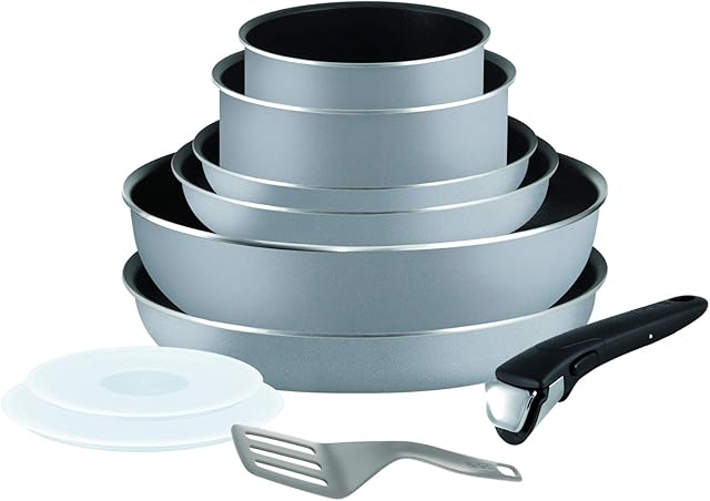 Tefal L2149602 Set of pans and saucepans - Ingenio 5 Essential Grey Set 10 Pieces - All heat except induction