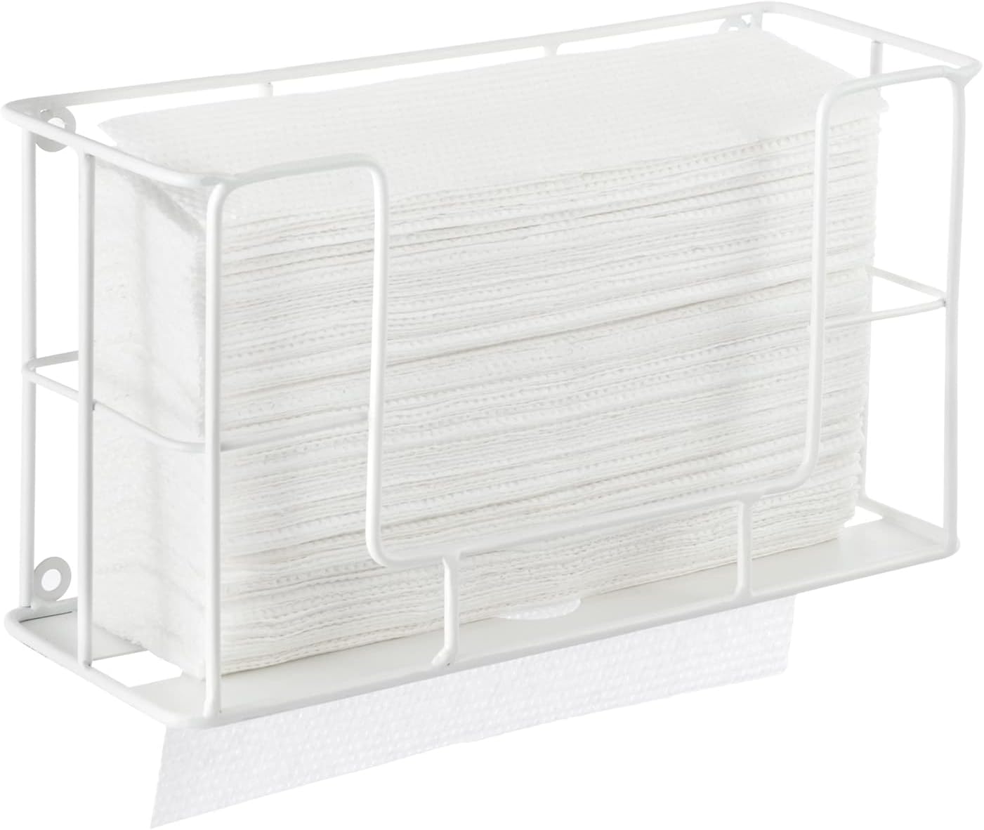 MyGift Modern White Metal Wire Dispenser for ZFold, CFold and Trifold Paper Towel