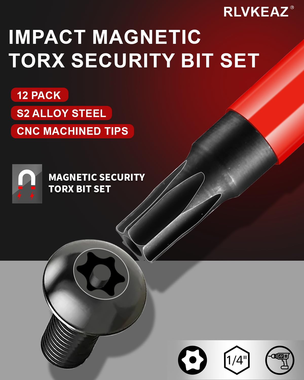 Security Torx Bit Set - T5 to T40, 12-Piece -2