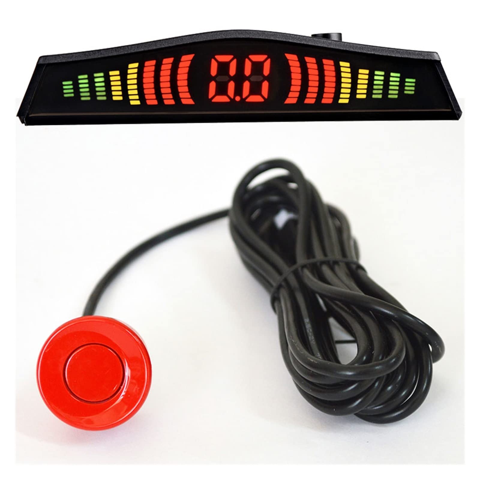 NOCHE Capteur De Recul Détecteur Voiture Parktronic Affichage LED Automatique 4 Pièces Kit Capteur Stationnement Moniteur Radar Secours Détecteur Voiture (Couleur : Rouge)