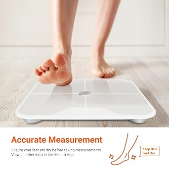 iHealth Nexus Smart Scale for Body Weight Bluetooth, Digital Bathroom Scale Body Fat and Muscle, Body Composition Monitor Health Analyzer for BMI Compatible for iOS & Android Accurate to 0.1lb-White