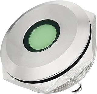 Aexit J30-170A DC12V Lighting fixtures and controls 30mm Thread Dia Metal Shell Flat Head Green LED Signal Indicator Light
