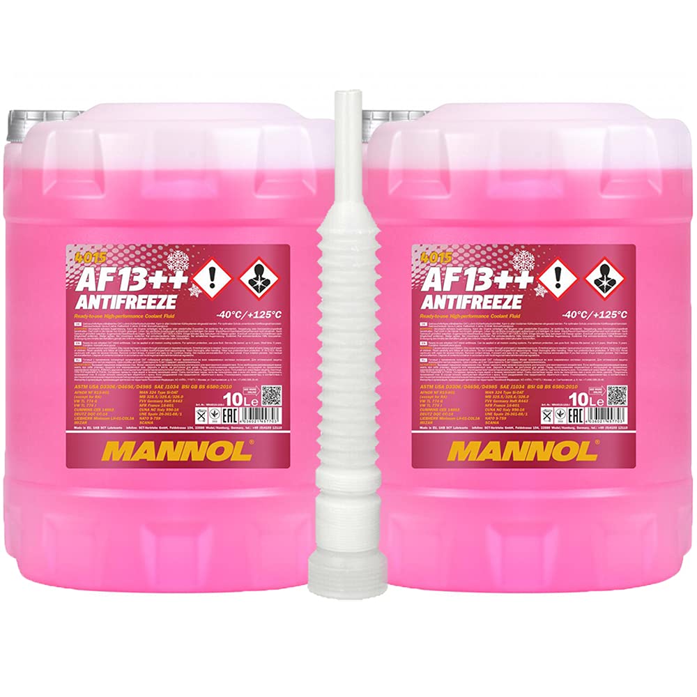 MANNOL 2 x10 Liter, 4015 Antifreeze AF13++ (-40) Kühlerfrostschutz verdünnt violett (2,73€/l)