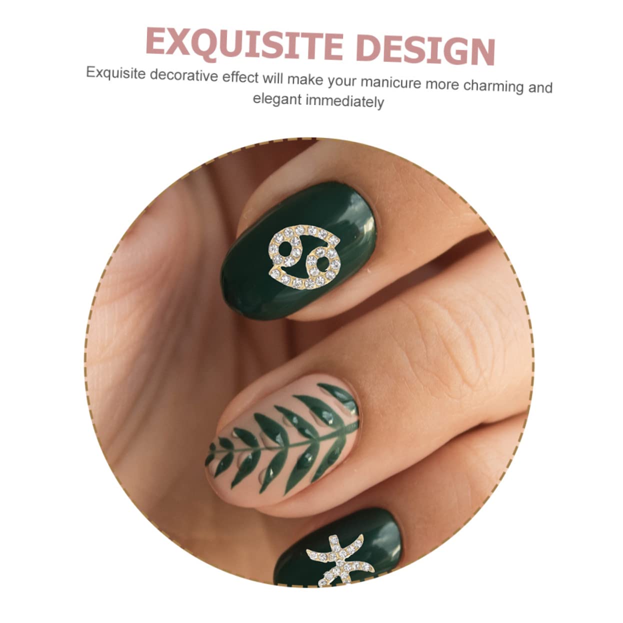 4 Set Charm Per Unghie Con Luccicanti Decorazioni Per Nail Art Design Unico E Creativo Per Unghie Naturali E Adatti Per Manicure Te E Regali Per Amiche Pezzi * 4