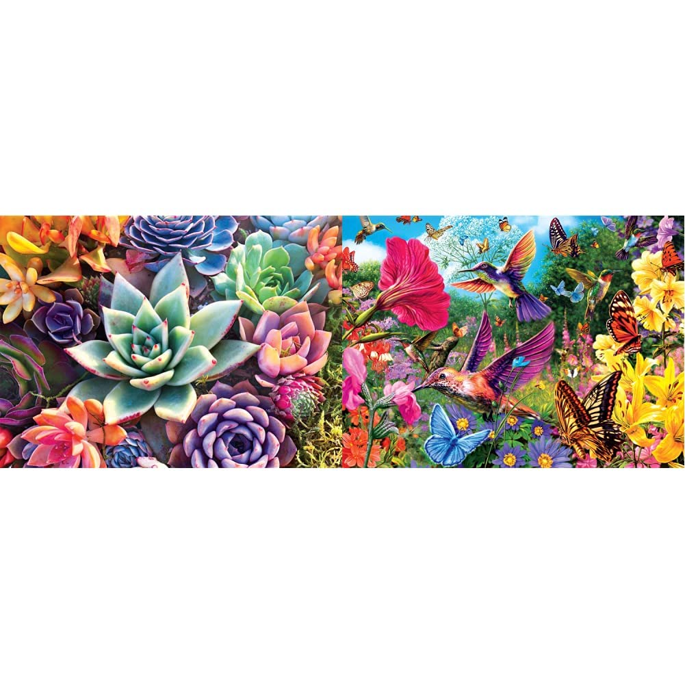 Photo 1 of Buffalo Games 1000 Piece Jigsaw Puzzle Simple Succulent + Hummingbird Garden