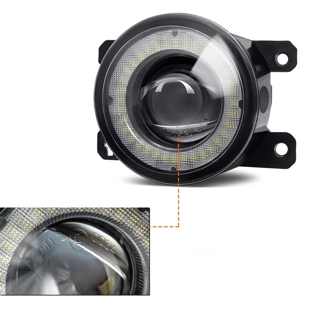 Faro Delantero Para Jeep Para Renegade BU 2015-2020 Conjunto Luz Antiniebla Delantera Coche LED Ojo Ángel Luz Circulación Diurna DRL H11 Faro Antiniebla(White and Yellow)