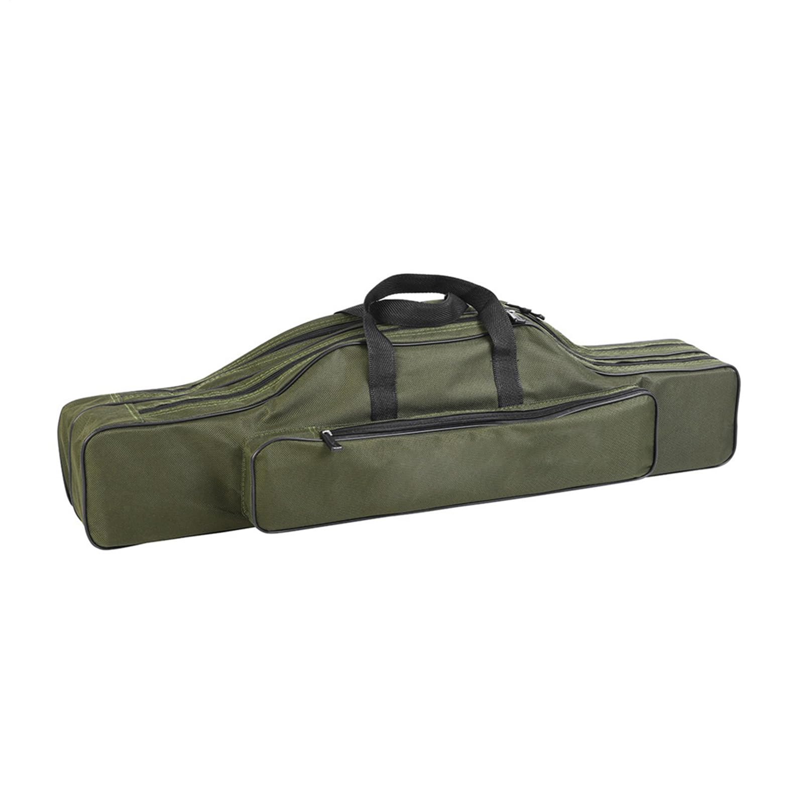 Pomurom Portable Fishing Rod Bags, 80cm Fishing Carry Case Carrier, 600D Oxford Folding Fishing Rod Reel Bag, Waterproof Fishing Equipment Bag Fishing Gear Tackle Tool Storage Bag Organizer Travel