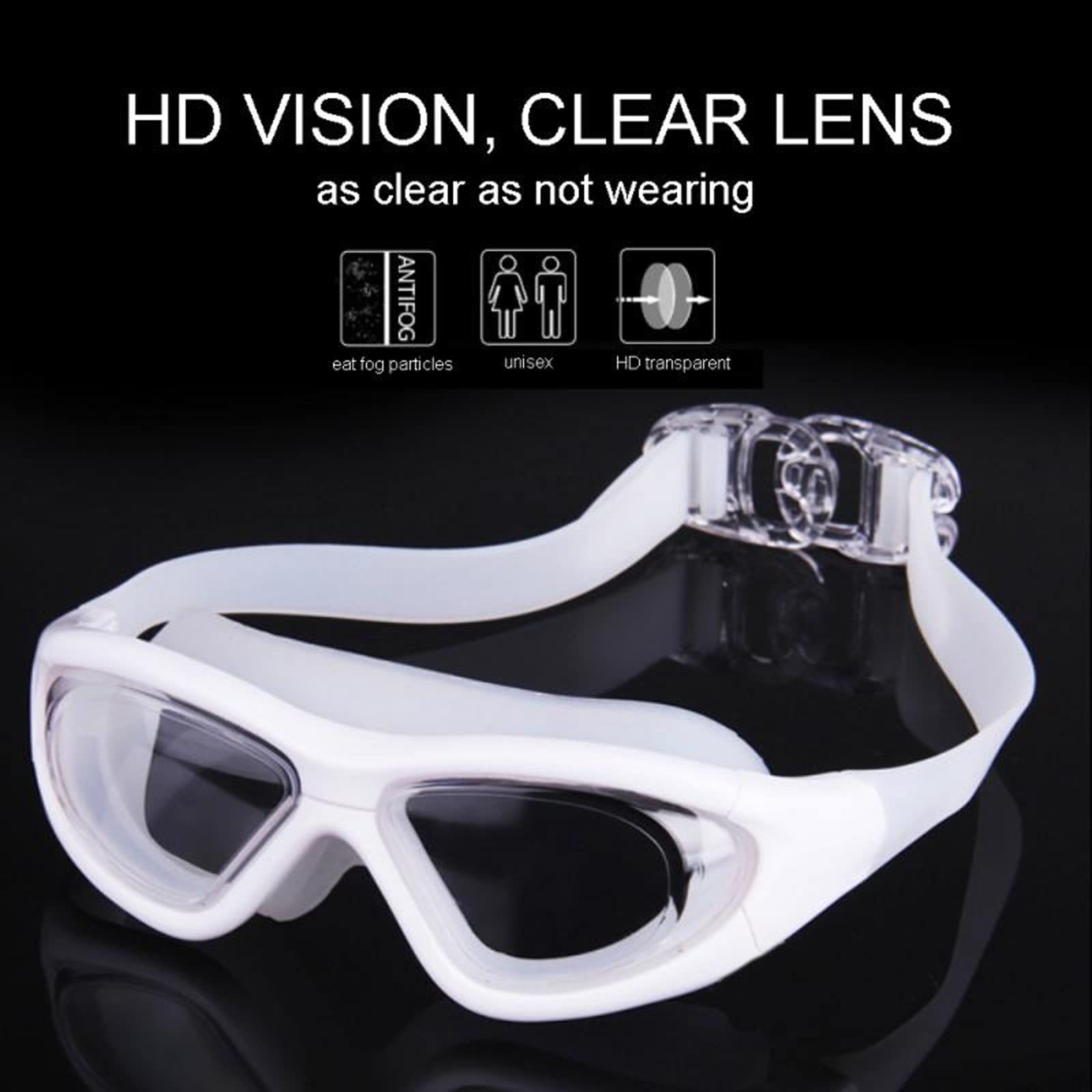 JINGYAN Okulary pływackie Swimming Goggles Men Women Teens Waterproof Swim Transparent Anti-fog Glasses Accessories