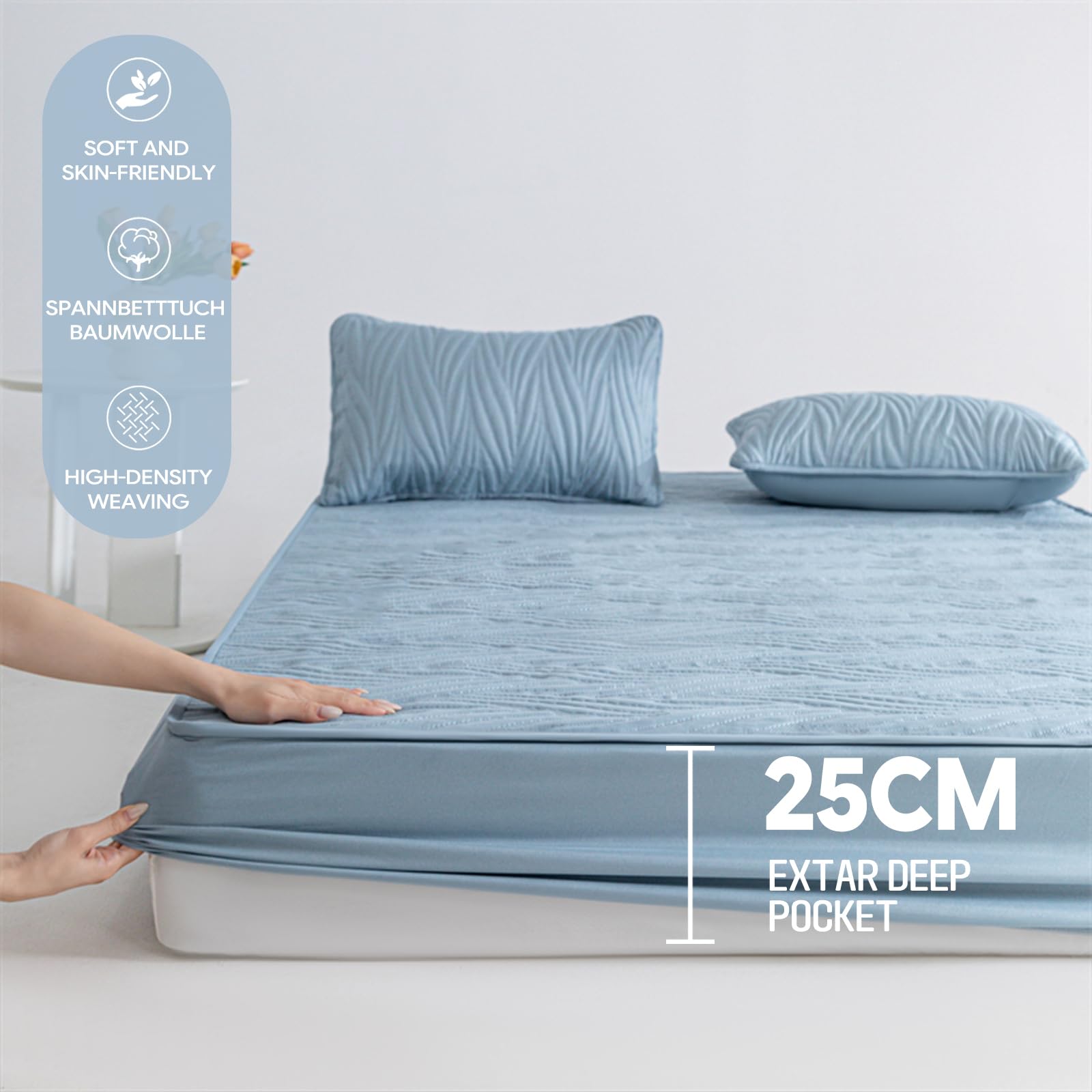 Drap Housse 180x200 Rose Coton Lit King Size