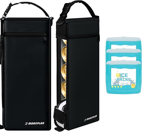 MORXPLOR Golf Cooler Bag - 6 Can Insulated Beer Sleeve Soft Cooler, Small Hidden Golf Cart Accessories for Men,Golf Club Bag Accessories