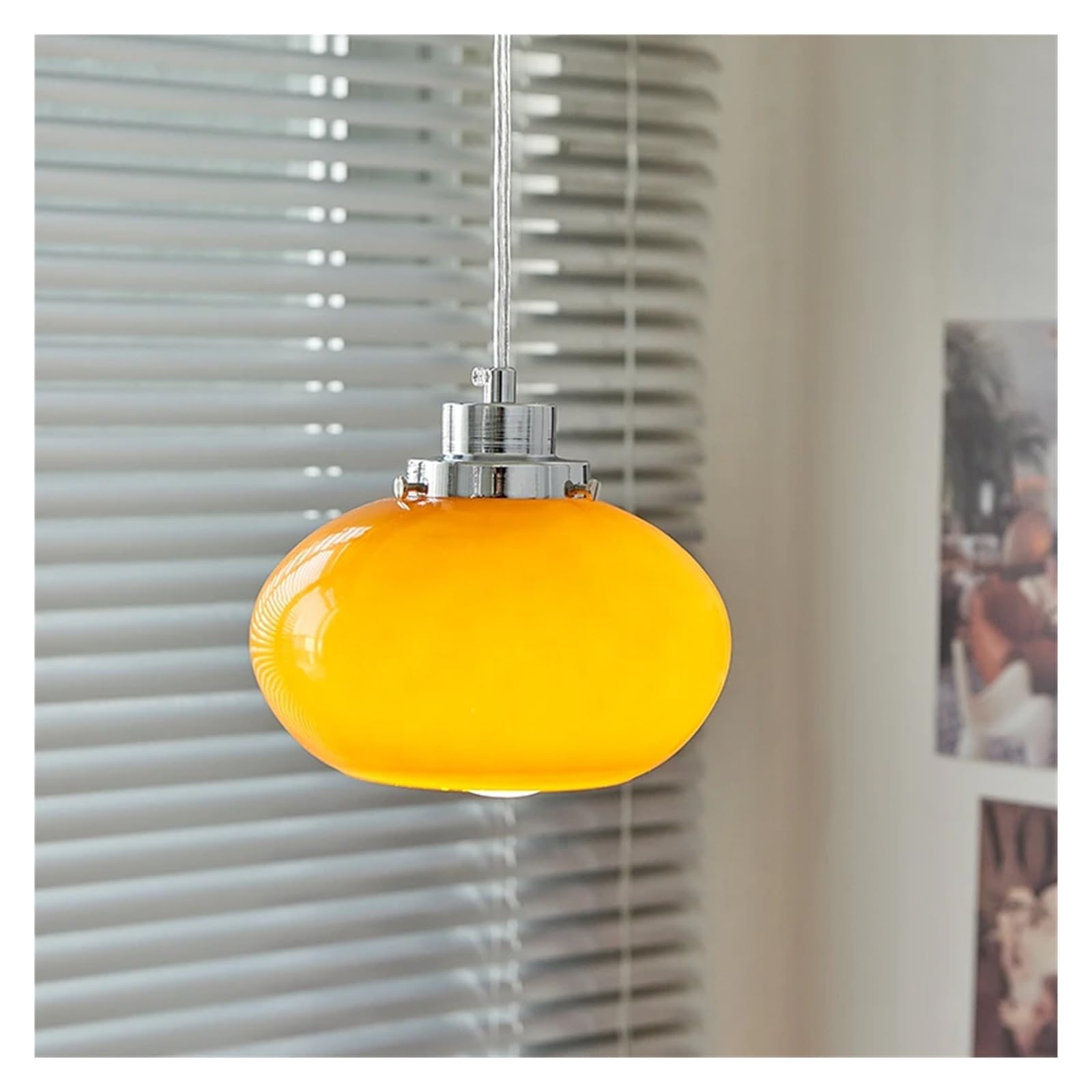 Luminaire decoratif de plafond en verre style Bauhaus orange pour cuisine et salon - 7
