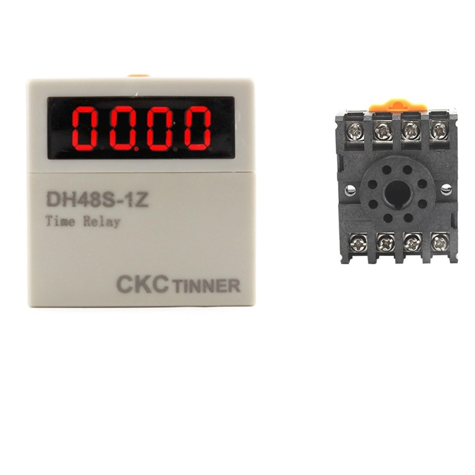 GVBAEPIEO DH48S-1Z Digital LED Programmable Timer Time Relay Switch with Socket Base 12V 24V 220V 380V Delay 0.01S-99H99M(AC380V)