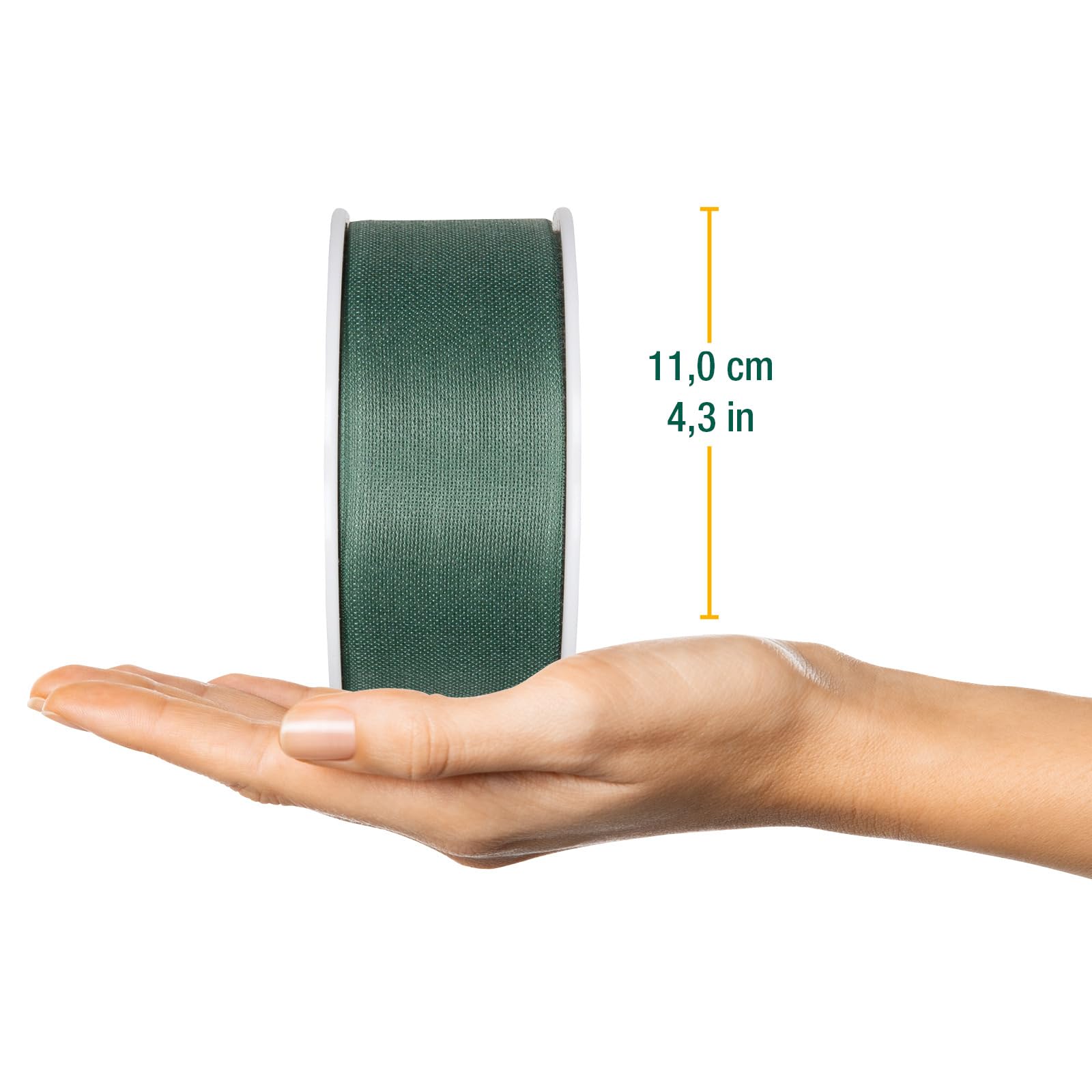 Halbach Seidenbänder Gift Ribbon Width 40 mm Length 25 m Ribbon Made in Germany Gift Ribbons in a Variety of Colours and Widths Perfect for Packaging and Decorating Colour: Dark Green - Image 2