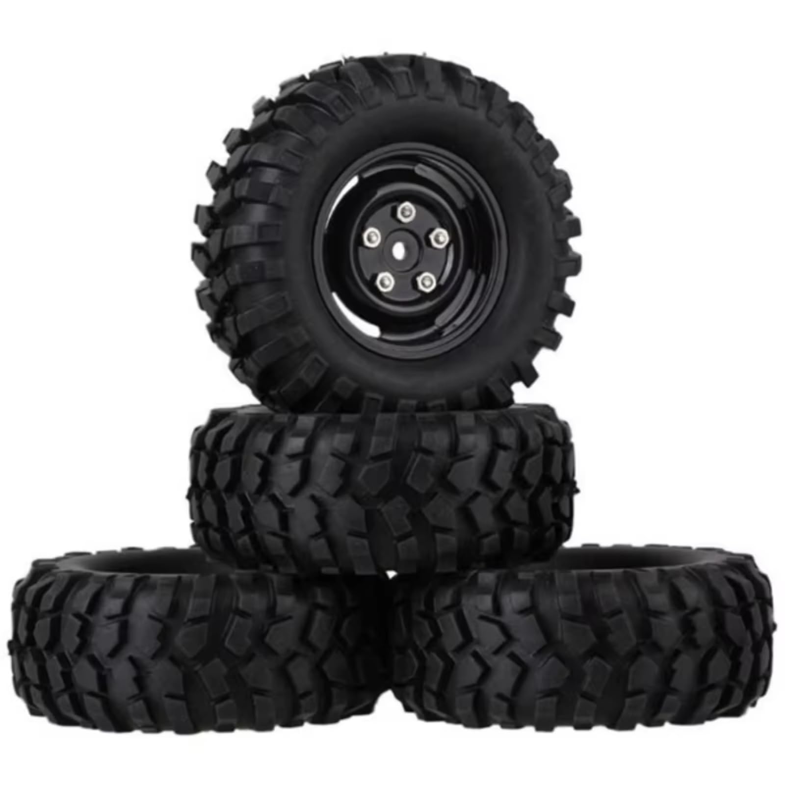 Reemplazo RC Compatible con HSP para Redcat para Traxxas para Axial 90046 1/10 Piezas para Coche RC Crawler 4x4 4 Llantas De Goma De 96 Mm Y 1,9 Pulgadas con Bloqueo De Talón