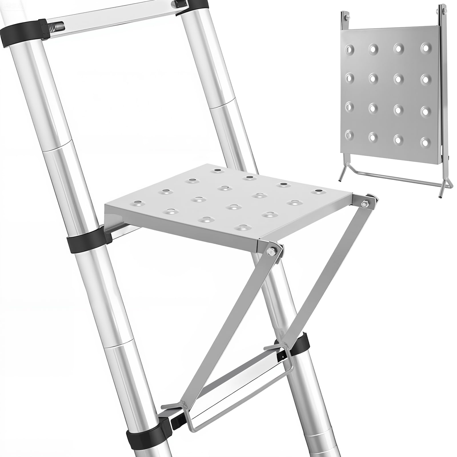 Photo 1 of LEIFIDE 1 Pcs Ladder Work Platform – 400 Lbs Heavy Duty Non-Slip Platform Tray, Stable Standing Surface for Painters, DIY & Home Projects – Quick Install, Space Saving, Fit for Most Ladder