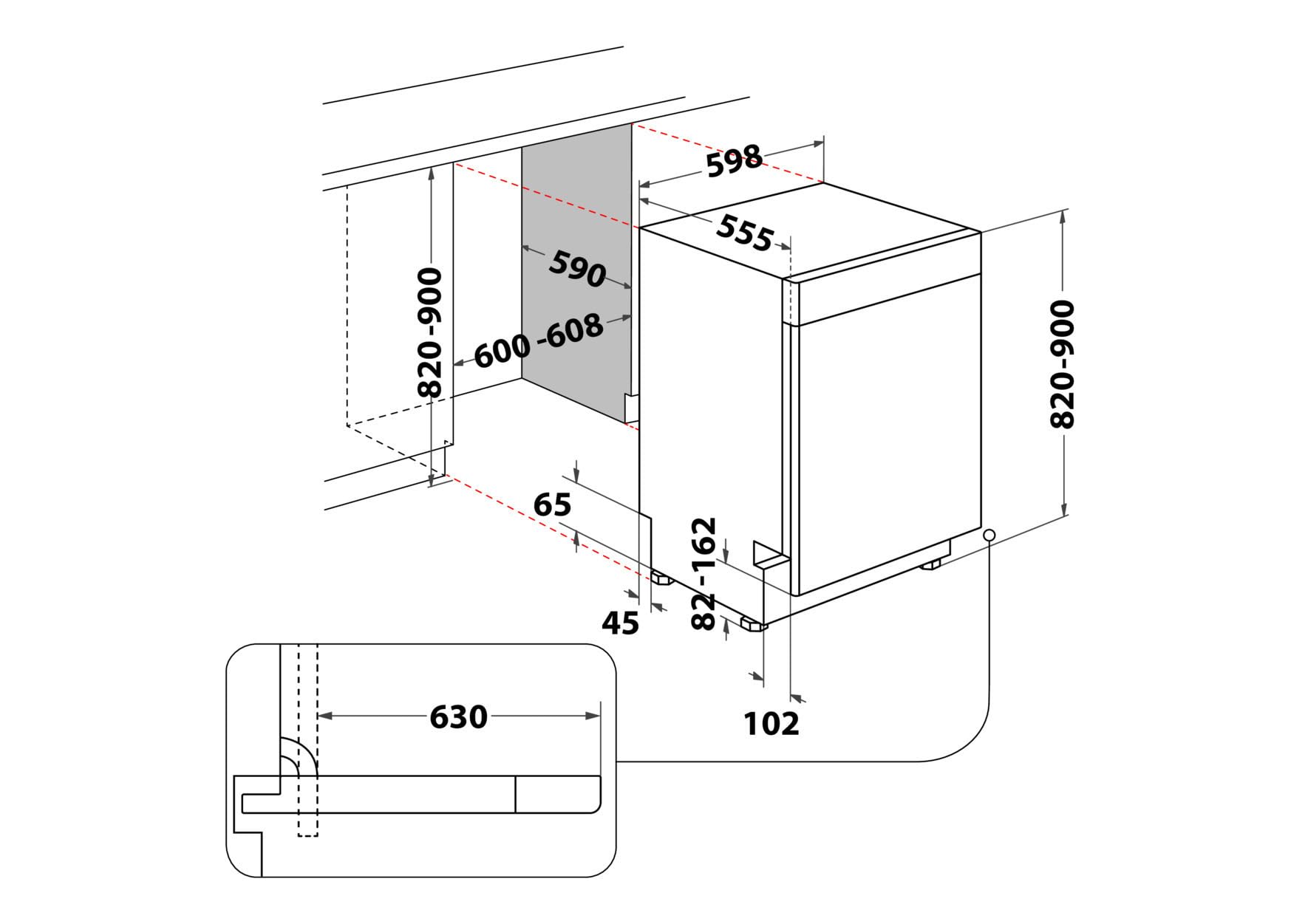 Bauknecht B7U HS51 X Unterbau-Geschirrspüler/60 CM/15 Maßgedecke/PowerClean Pro-Effektive Hochdruckdüsen/Natural Dry-Automatische Türoffnung-Bessere Trocknung/MaxiSpace-Mehr Innenraum