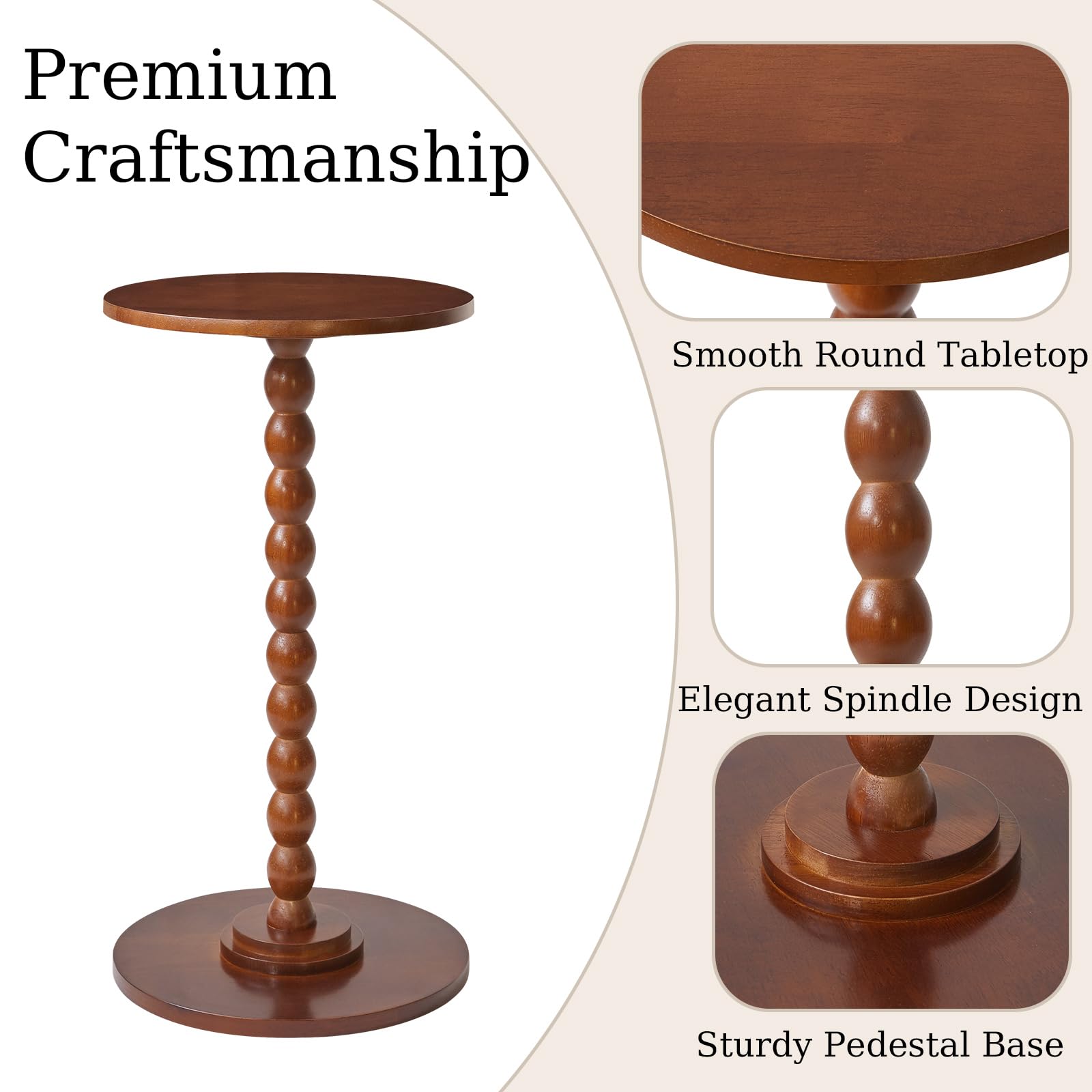 Aibiju Round Side Table, Small End Table for Small Spaces Sofa Table - Image 4