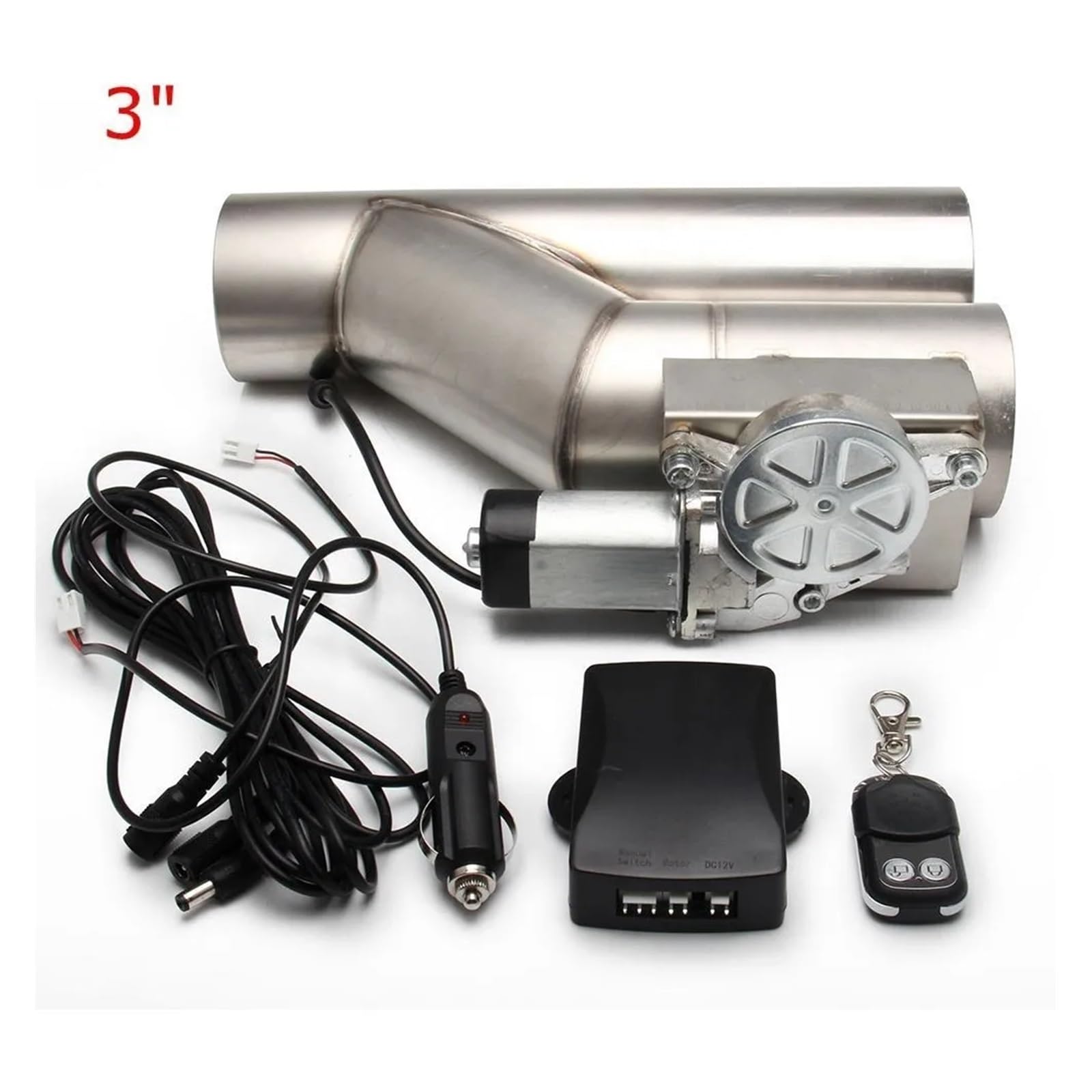 Tubo de escape del coche Kit de corte para escape eléctrico Universal 2,5 "y 3", para sistema único válvula Control tubería Y(3 inch)