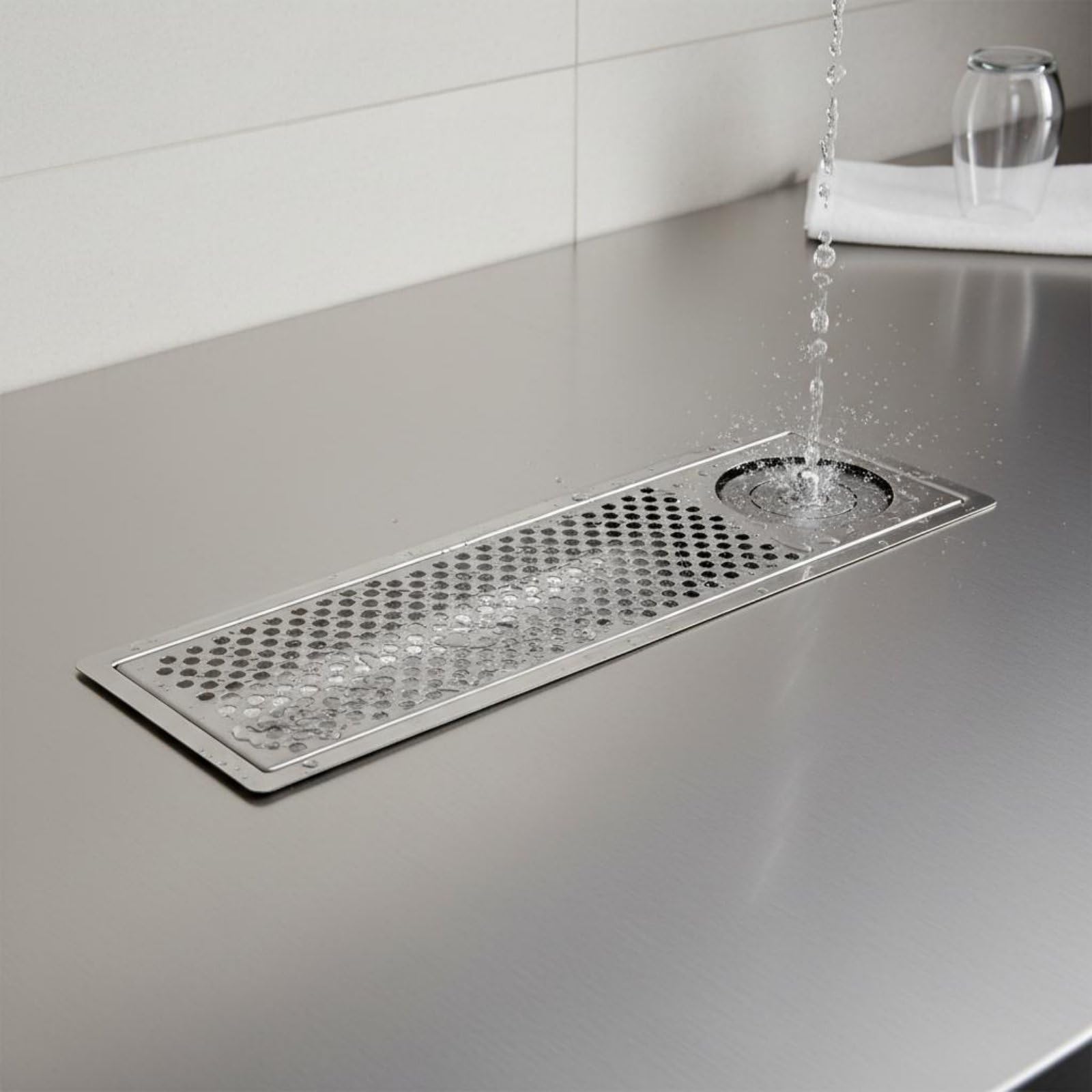 Égouttoir pour Verre Lave-verres Automatique Plateau d' Grille pour Drainage Efficace Conception Professionnelle en Acier Adaptée au Lavage de Cuisine Restauration Collective, 6020