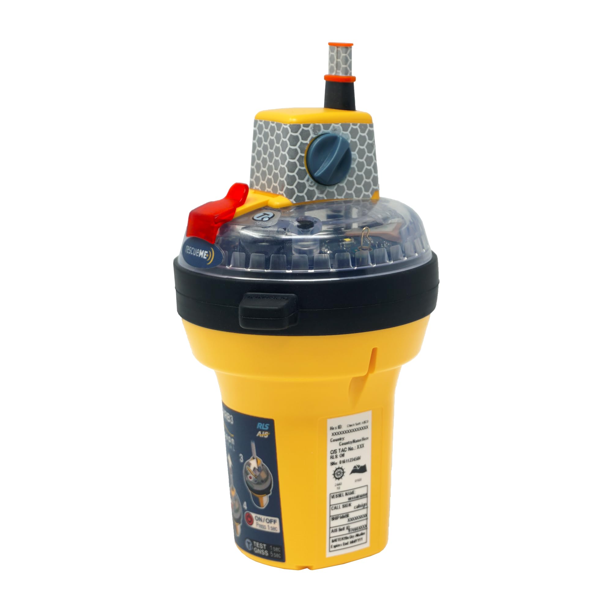 Ocean Signal rescueME EPIRB3 Balise GPS de Détresse Marine 406 MHz avec AIS Intégré et NFC Batterie 10 Ans Autonomie 48 H Flottante Étanche pour Sécurité en Mer
